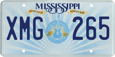 MS license plate XMG265
