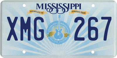 MS license plate XMG267