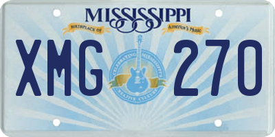 MS license plate XMG270