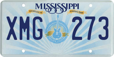 MS license plate XMG273