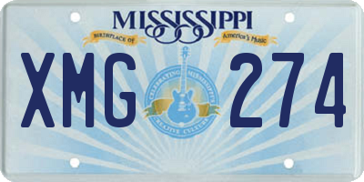 MS license plate XMG274