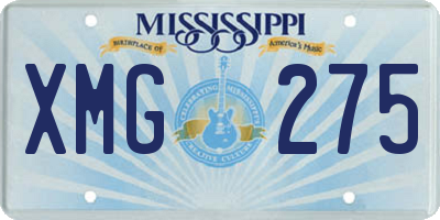 MS license plate XMG275