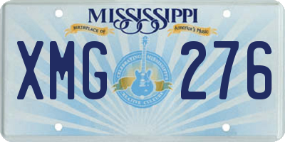 MS license plate XMG276