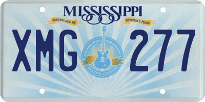 MS license plate XMG277