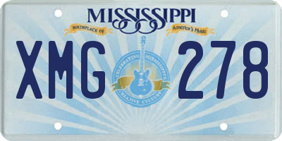 MS license plate XMG278