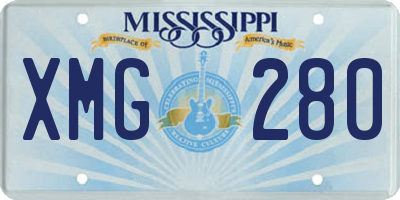 MS license plate XMG280