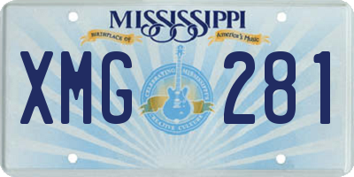 MS license plate XMG281