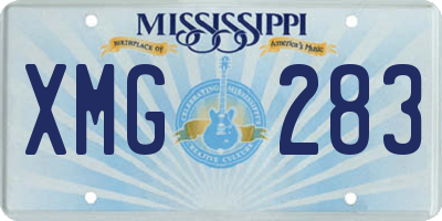 MS license plate XMG283