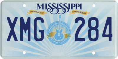 MS license plate XMG284