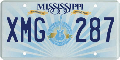 MS license plate XMG287
