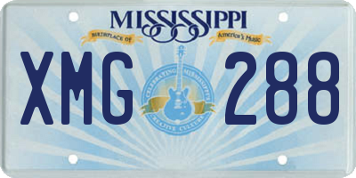 MS license plate XMG288