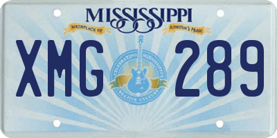 MS license plate XMG289
