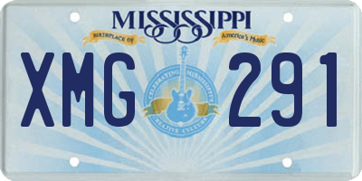 MS license plate XMG291