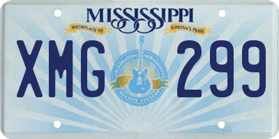 MS license plate XMG299