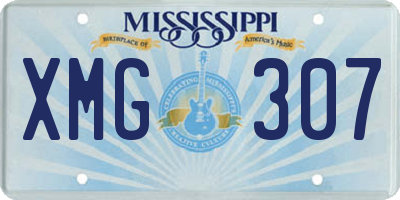 MS license plate XMG307