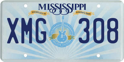 MS license plate XMG308