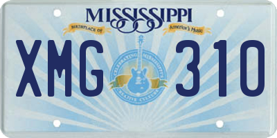 MS license plate XMG310