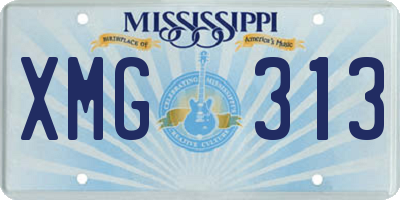 MS license plate XMG313