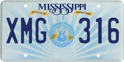 MS license plate XMG316