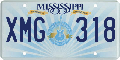 MS license plate XMG318