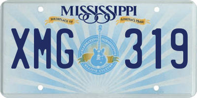 MS license plate XMG319