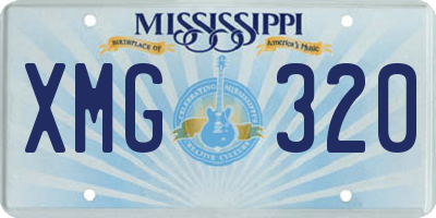 MS license plate XMG320