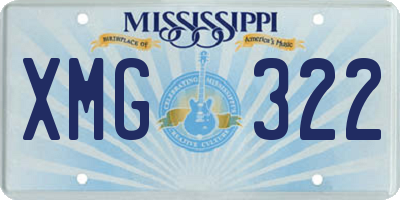 MS license plate XMG322