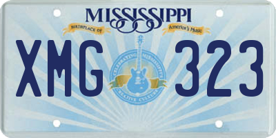 MS license plate XMG323