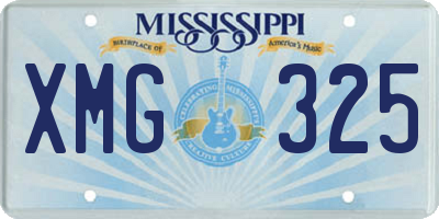 MS license plate XMG325
