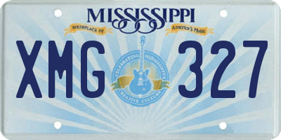 MS license plate XMG327