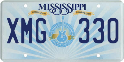 MS license plate XMG330
