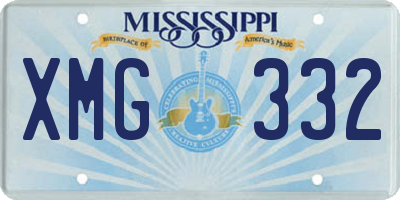 MS license plate XMG332