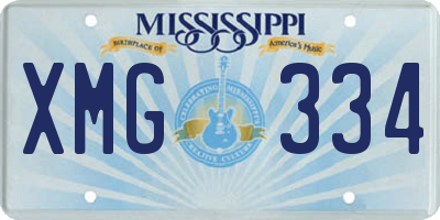 MS license plate XMG334