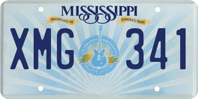 MS license plate XMG341