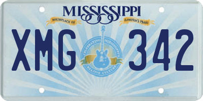 MS license plate XMG342