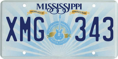 MS license plate XMG343