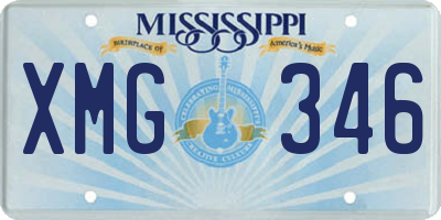 MS license plate XMG346
