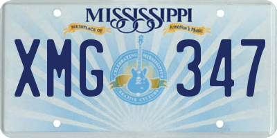 MS license plate XMG347