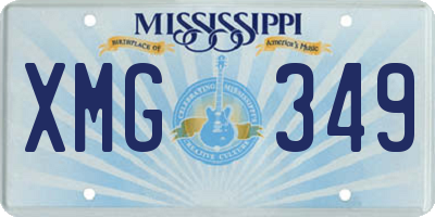 MS license plate XMG349