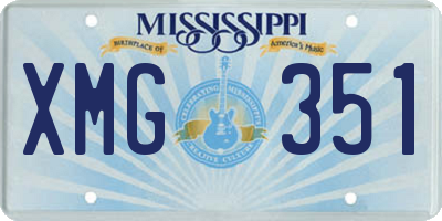 MS license plate XMG351