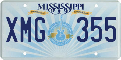 MS license plate XMG355