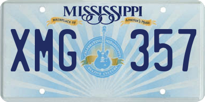 MS license plate XMG357