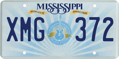 MS license plate XMG372