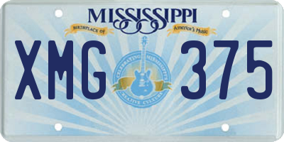 MS license plate XMG375