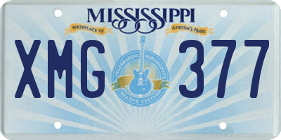 MS license plate XMG377