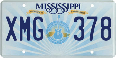 MS license plate XMG378