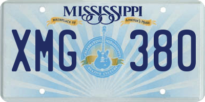 MS license plate XMG380