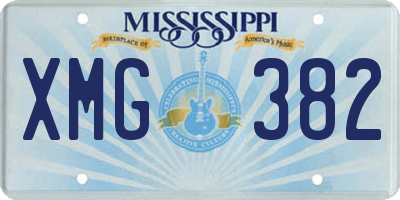 MS license plate XMG382