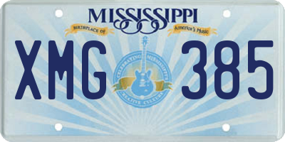 MS license plate XMG385
