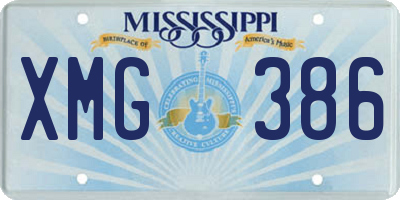 MS license plate XMG386